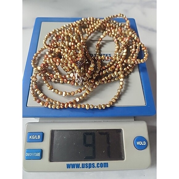 925 Sterling Silver Multistrand & Multicolored Pearl Beaded Necklace Adjustable - Picture 8 of 10